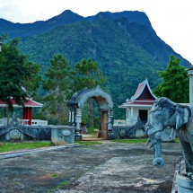 Elephant with the impressive mountain Doi Luang Chiang Dao